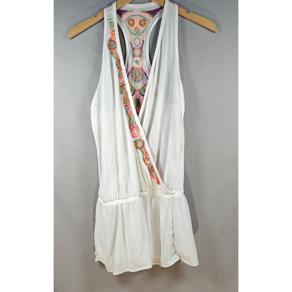 Baru Swimwear Coverup Medium White Bohemian Y2K